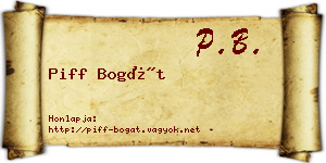 Piff Bogát névjegykártya